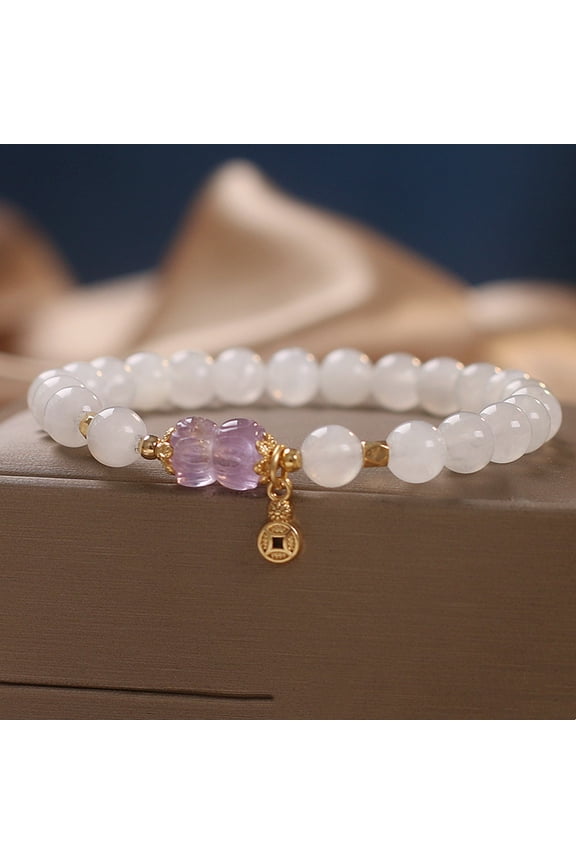Money Drawing And Luck Changing Ethnic Style Natural White Moonlight Bracelet