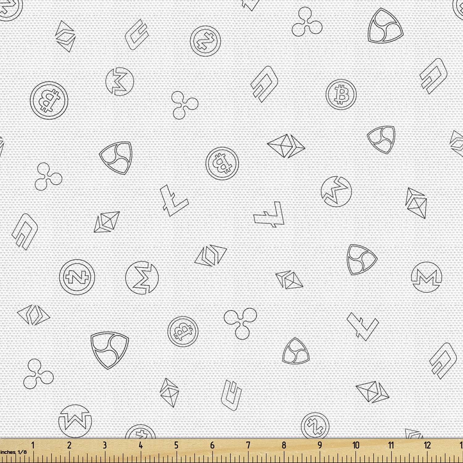 Ambesonne Money Fabric by the Yard Upholstery, Cryptocurrency Theme, 10  Yards, Black and White - Walmart Business Supplies
