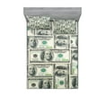 thumbnail image 1 of Money Fitted Sheet & Pillow Sham Set, Dollar Bills of United States Federal Reserve the Ben Franklin Portrait, Decorative Printed 6 Piece Bedding Decor Set, King, Pale Green Grey, by Ambesonne, 1 of 3