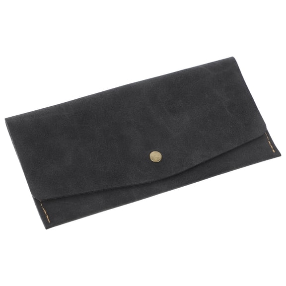 HINTRMENT Vintage Black Envelope Wallet Bag Made from PU Material with Card Slots and Snap Clutch Closure