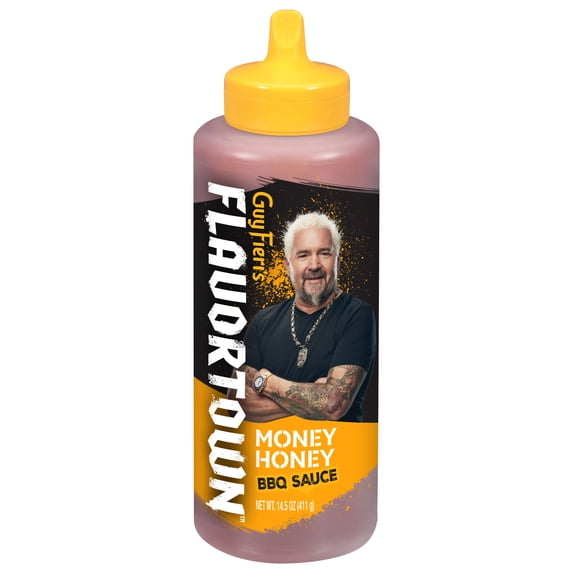 Guy Fieri Flavortown Money Honey BBQ Grilling Sauce, Sticky Glaze for Chicken Wings and Ribs, 14.5 oz