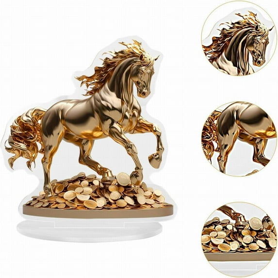 Money Horse Acrylic Decorative Item - Desktop Ornament - Acrylic Decorative Ornaments