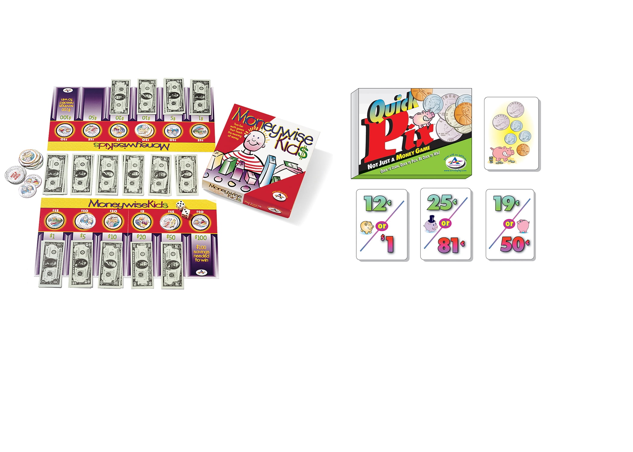 Money Learning Game Bundle - Money Wise Kids and Quick Pix Money