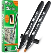 HVM Counterfeit Money Detector Pen (2 Counterfeit Pens) - Money Marker Bill Detector Pen with Upgraded Chisel Tip - Detect Fake Bills, Universal False Currency Checker Pack