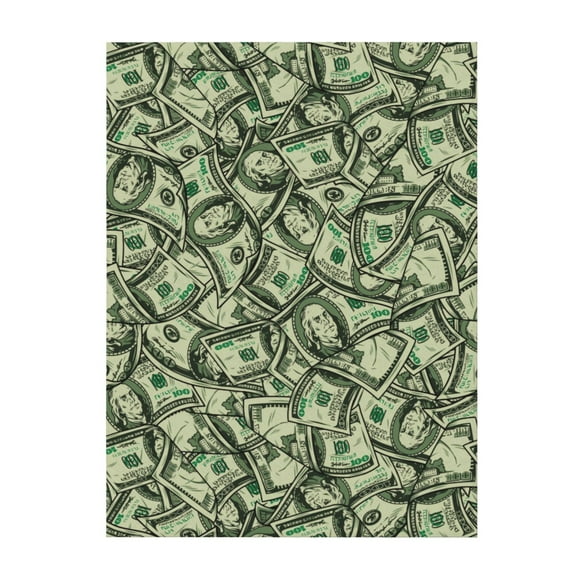 Money Pattern Vintage Style One Hundred Us Dollar Throw Blanket Soft Sofa Bed Fleece Blankets For Men Women Boy Girl Gifts Blankets 40"X30"