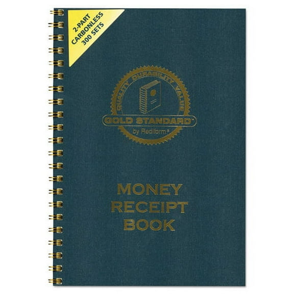 Money Receipt Book, Two-Part Carbonless, 7 X 2.75, 4/page, 300 Forms | Bundle of 2 Each