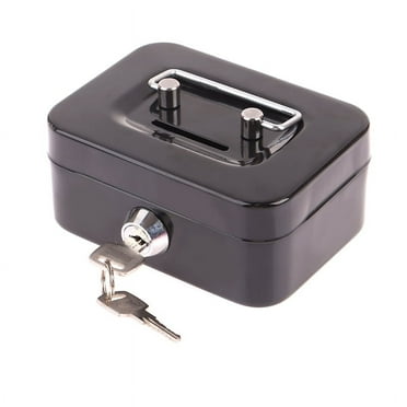 Money Safe Box Mini Cash Box Metal Key Money Bank Small Security Lock Box Portable Sturdy Lockable Coin Boxes