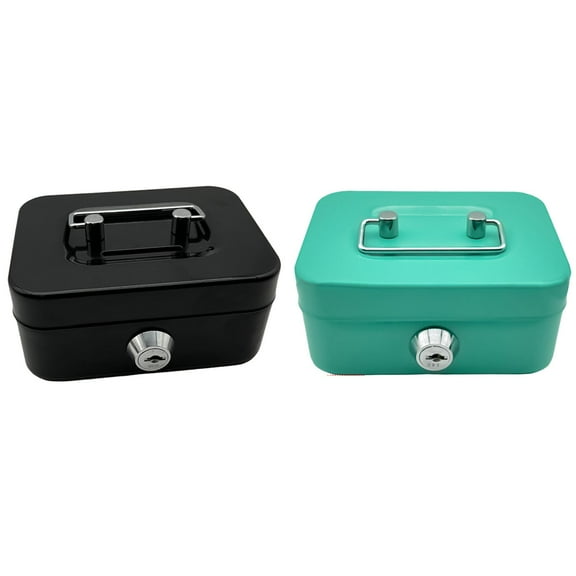 Money Safe Lock Box with Removable Coin Tray, Durable & Scratch Resistant Money Box, Portable Lock Safe Box with Handle and Lock, GIfts for Kids and Adult