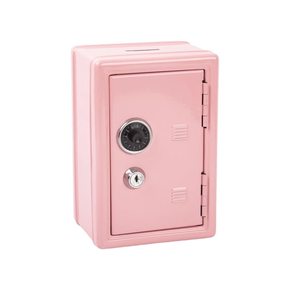 Money Safe for Cash, Combination Safe, Lock Box with Key, Light Pink, 7.5X4.5 in, 1 Pc, indoor Storage, Children's Activities