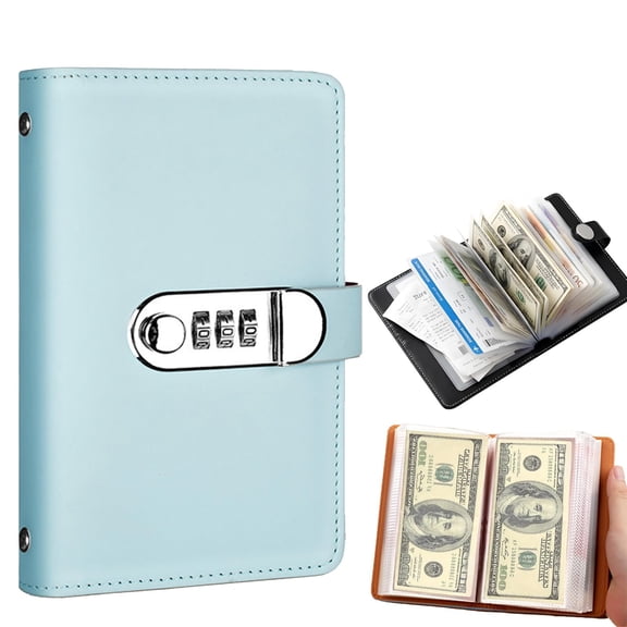 Money Saving Binder, 100 Envelope Savings Challenge Book with 3-Digit Password Lock, A6 Cash Budget Organizer
