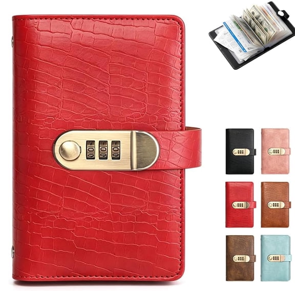 Money Saving Binder, 100 Transparent Pockets, Combination Lock Currency Album for Budget Planning and Cash Filing