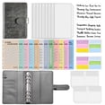 thumbnail image 1 of Money Saving Binder for Cash Budgeting, PU Leather Budget Planner with Zippered Envelopes and Expense Sheets, Personal Finance Organizer System in Macaron Gray, 1 of 6