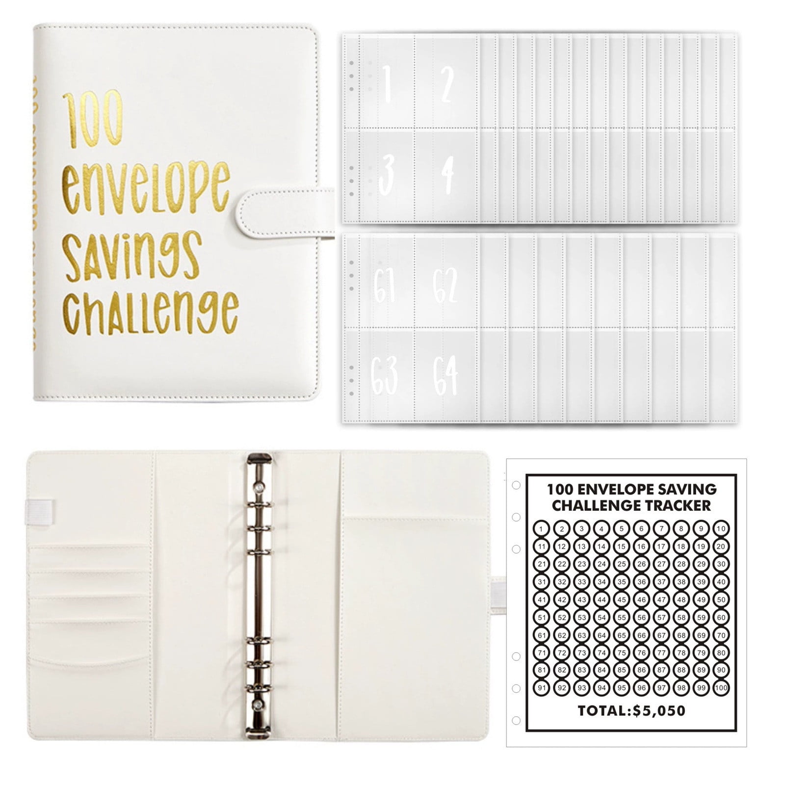 Money Saving Challenge Binder – 100 Day Loose Leaf Budget Notebook with ...