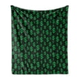 thumbnail image 1 of Money Soft Flannel Fleece Throw Blanket, Pixel Art Inspirations in Eighties Style Dollar Sign Banking Business, Cozy Plush for Indoor and Outdoor Use, 70" x 90", Dark Green Lime Green, by Ambesonne, 1 of 5