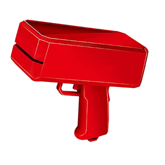 Money Spray Prop for Parties - Realistic Paper Play Money Cannon for Celebrations, Wedding & Event Photo Booth Accessory, Fun Confetti Effect Toy,Red