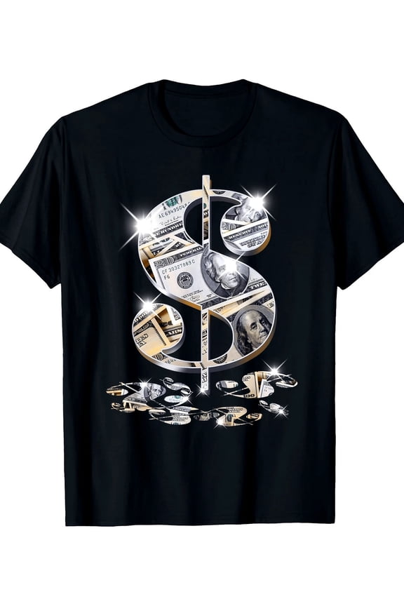 Money Streetwear Casual Fashion Dollar Sign Graphic Unisex T-Shirt, S - 5XL