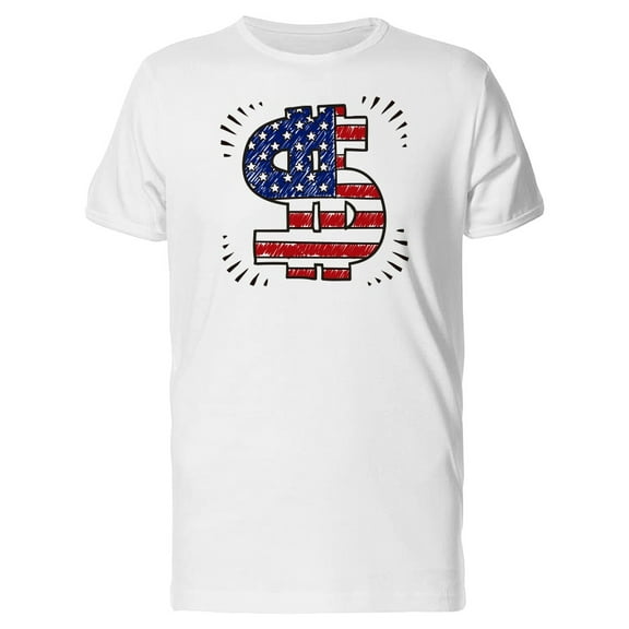 Money Symbol With Usa Texture T-Shirt Men -Image by Shutterstock, Male Medium