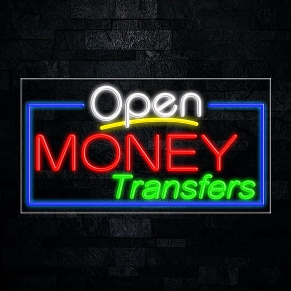 Money Transfers LED Neon Sign 33"L x 18"H #35797