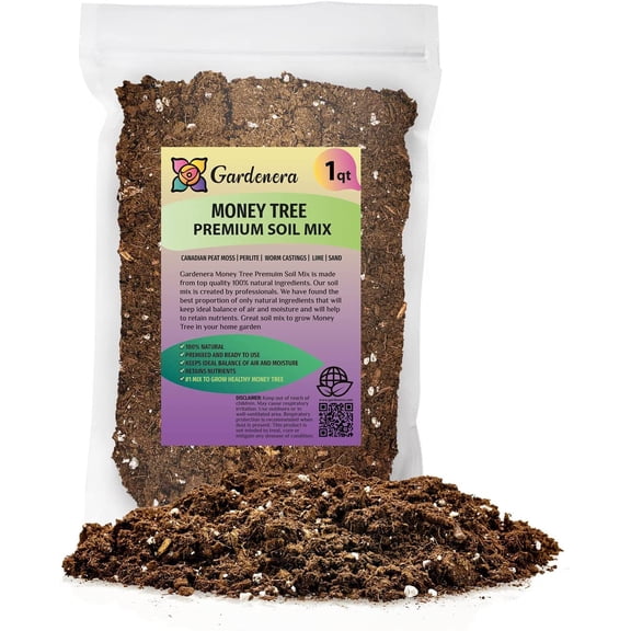 Money Tree Potting Soil Mix for Planting or Repotting Guiana Chestnut, Soil Blended to Properly Grow Money Tree Plants - (1 Quart Bag)