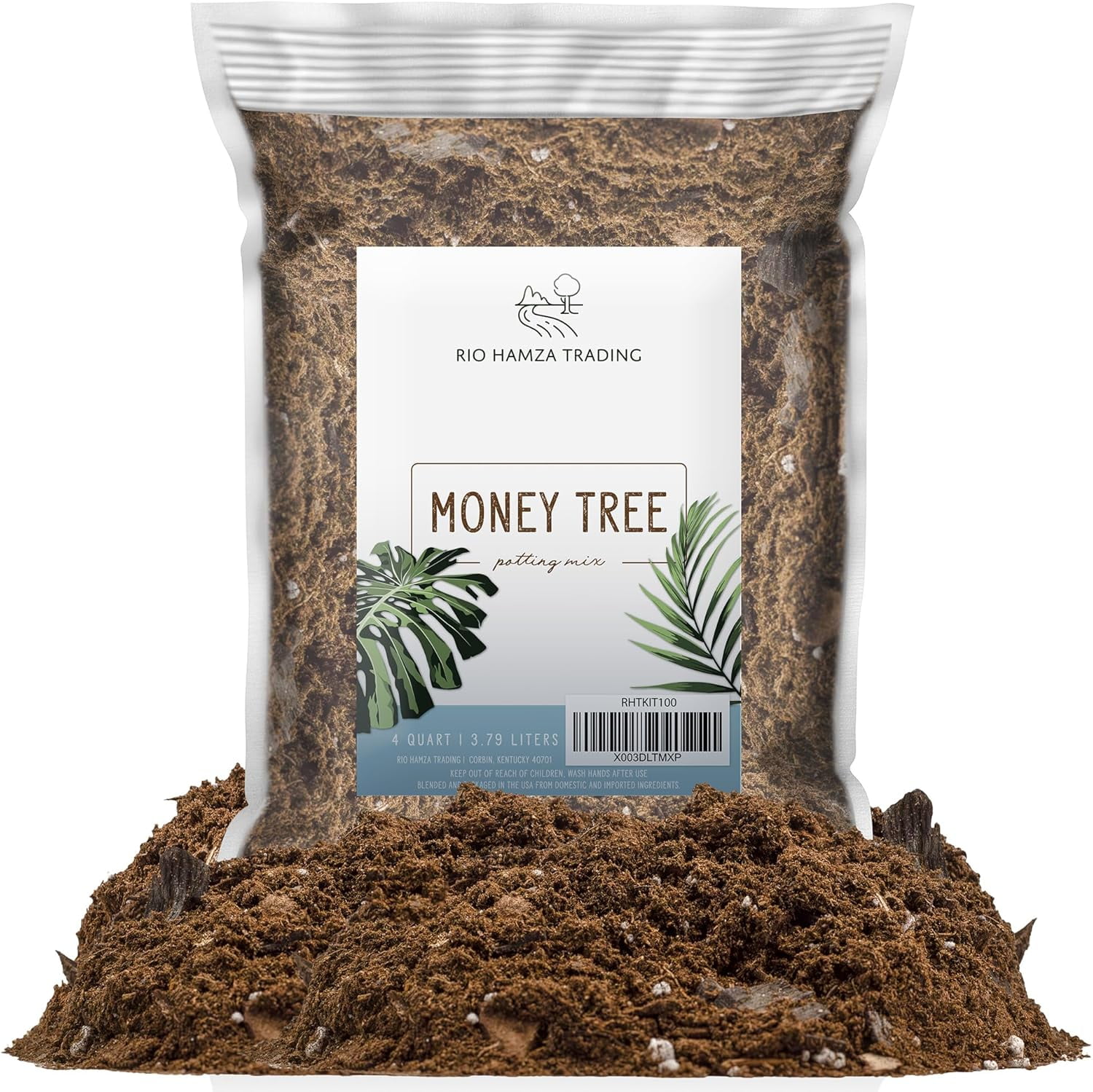 Money Tree (4 Quarts), Potting Mix for Planting/Repotting Pachira Aquatica, All-Natural Custom Blend