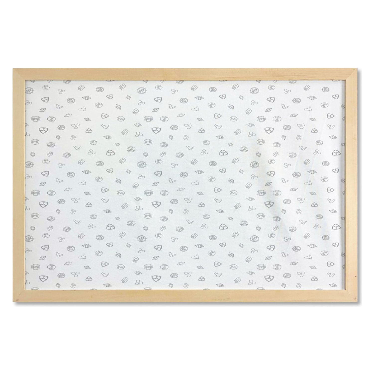 Money Wall Art with Frame, Cryptocurrency Themed Pattern Banking Business  Blockchain Exchange and Finance, Printed Fabric Poster for Bathroom Living  Room, 35