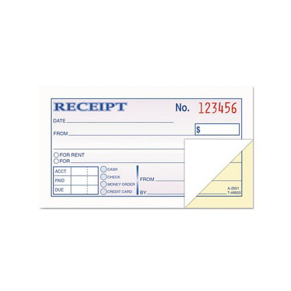 Money and Rent Receipt Books 23/4 x 4 7/8, 2Part Carbonless, 50 Sets