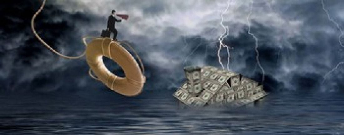 Money house under water Canvas Art - Panoramic Images (15 x 6)