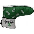 thumbnail image 1 of MoneyClub Retro L Shape Golf Putter Blade Style (Green with White Emblem) Headcover in The Money Pay Up $ Limited Edition Vintage Leather Style, 1 of 8