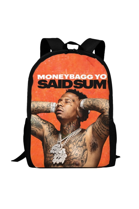 Moneybagg Yo Backpack,3d Print Laptop Backpack Lightweight Casual Daypack Bookbag Multi-Function Travel Backpack 16.5 In