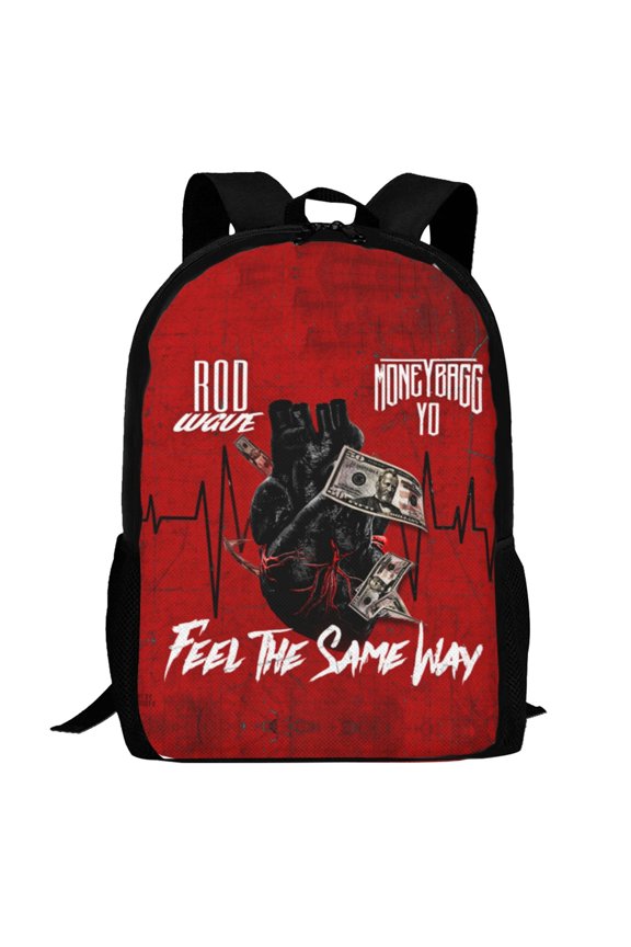 Moneybagg Yo Backpack,3d Print Laptop Backpack Lightweight Casual Daypack Bookbag Multi-Function Travel Backpack 16.5 In