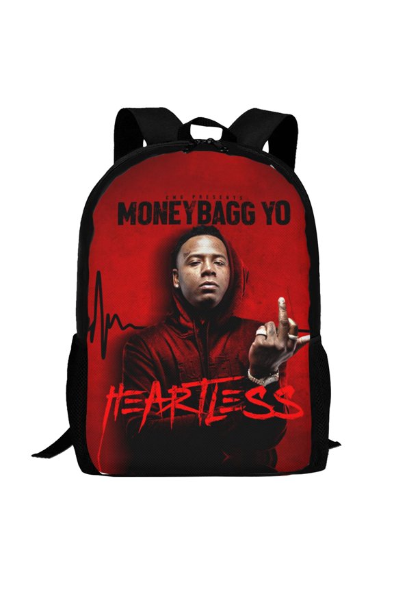 Moneybagg Yo Backpack,3d Print Laptop Backpack Lightweight Casual Daypack Bookbag Multi-Function Travel Backpack 16.5 In