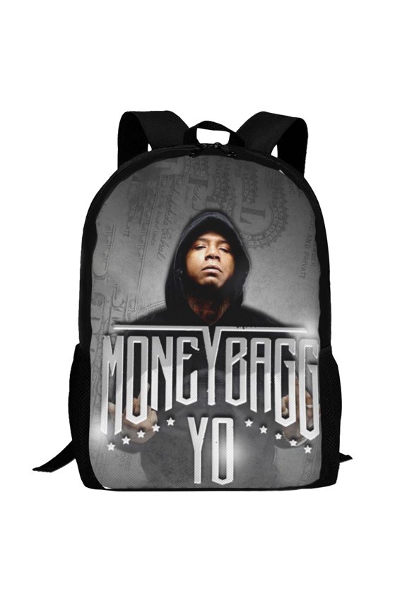 Moneybagg Yo Backpack,3d Print Laptop Backpack Lightweight Casual Daypack Bookbag Multi-Function Travel Backpack 16.5 In