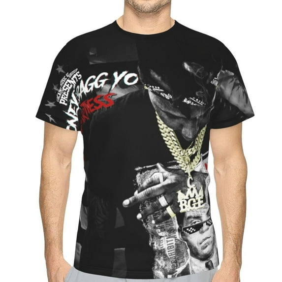 Moneybagg Yo Unisex 3d Pattern Printed Short Sleeve T-Shirts Casual Graphics Tees Small