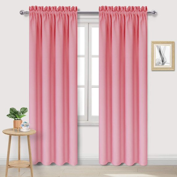 Monfince 1pc Blackout Curtains Room Darkening Thermal Insulated Bedroom Curtains Pure Color Curtain Rod Pocket Drapes, 1 Panel