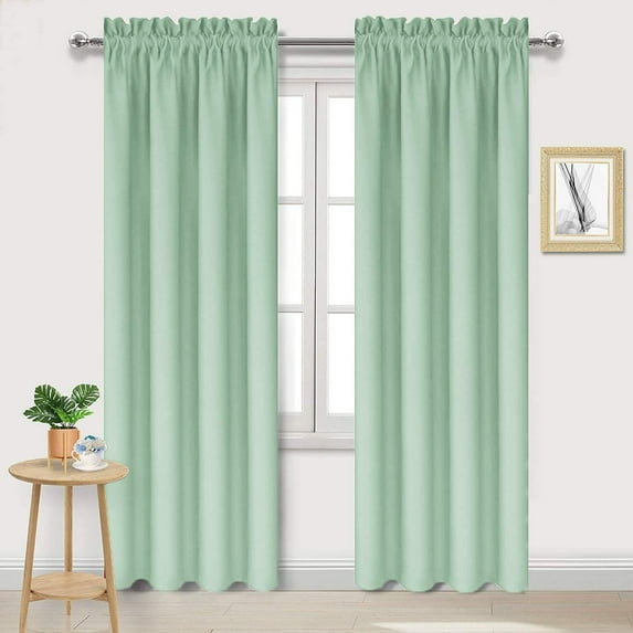 Monfince 1pc Blackout Curtains Room Darkening Thermal Insulated Bedroom Curtains Pure Color Curtain Rod Pocket Drapes, 1 Panel