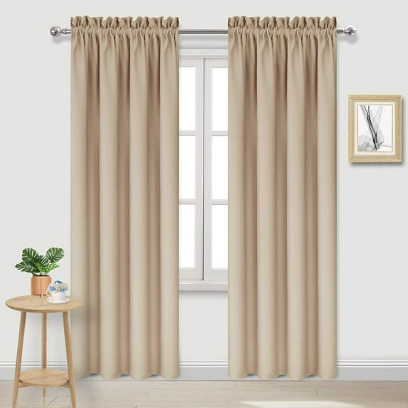 Monfince 1pc Blackout Curtains Room Darkening Thermal Insulated Bedroom Curtains Pure Color Curtain Rod Pocket Drapes, 1 Panel