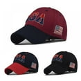 thumbnail image 1 of Monfince 3 Pieces Unisex Baseball Caps USA Letter American Flag Embroidery Cotton Sport Hats for Women Men, 1 of 6