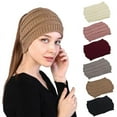 thumbnail image 1 of Monfince 6 Packs Winter Knitted Headbands Multi-color Bandana Bandeau Ponytail Cap Wool Pullover Hat Outdoor Horsetail Hat Womens Beanie Hats, 1 of 6