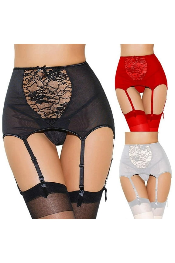 Adult Ladies Lace Garter Belt Thong Underwear Suit Suspender Belt Panties