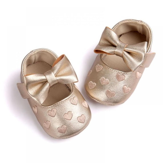 Monfince Baby Girls Shoes Soft Sole Flats Princess Dresses Shoes PU Cute Bow for Newborn Infant Girl