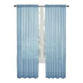 thumbnail image 1 of Monfince Blue Sheer Curtains Semi Transparent Voile Rod Pocket Curtains for Bedroom and Living Room, 39.4 x 78.8 inches Long, Set of 2 Panels, 1 of 5