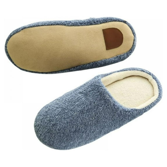 Monfince Ladies Autumn Winter Home Indoor Soft Bottom Slippers Couples Silent Plush Non-slip Wooden Floor Cotton Slippers