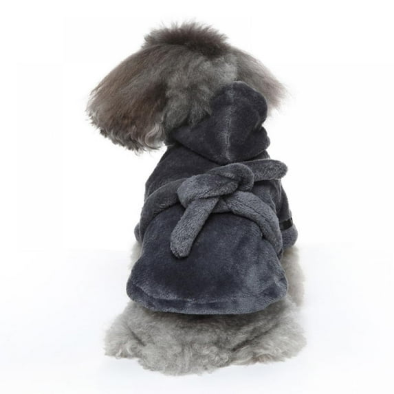 Monfince Pet Bathrobe Pajamas with Hood Quick Drying and Super Absorbent Nightgown Bath Robe for Small Medium Dog Cat