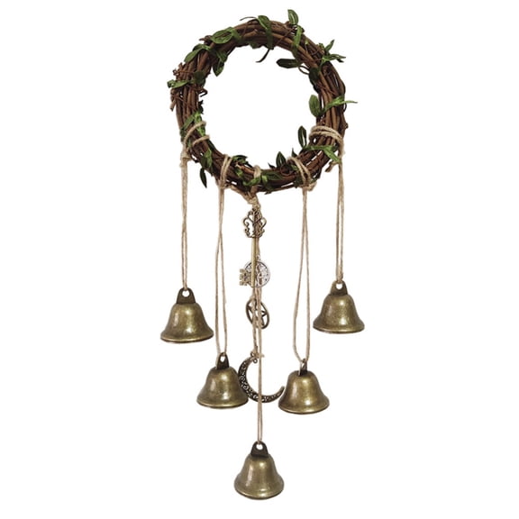 Monfince Witches Bells Door Knob Protection, Sleigh Bells Door Hanger Witchcraft Supplies Kit, Samhain Decorations Boho Witch Gifts for Women as Wicca Decor