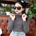 thumbnail image 1 of Monfince Women Striped Slim Full Sleeves Tees Fashion Turtleneck Casual Basic Classic Tops Blouses, 1 of 7