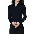 thumbnail image 1 of Monfince Women's Basic Simple Stretch Button Down Shirt Tailored Short Sleeve Blouse, Black, 4XL, 1 of 6