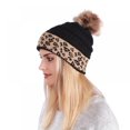 thumbnail image 1 of Monfince Women's Beanie Hat with Faux Plush Ball Warm Soft Comfort Knit Chunky Leopard Knitted Hats 1 Pcs, 1 of 6