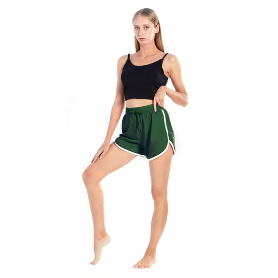 Monfince Women's Yoga Dance Short Pants Sport Shorts Summer Athletic Cycling Hiking Sports Shorts Dark Green US 6-18
