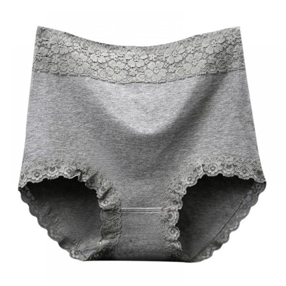 Monfince Womens Hi-Waist Underwear Cotton Briefs Lace Bikini Panties for Women Undies Hipster Stretch, Green, L