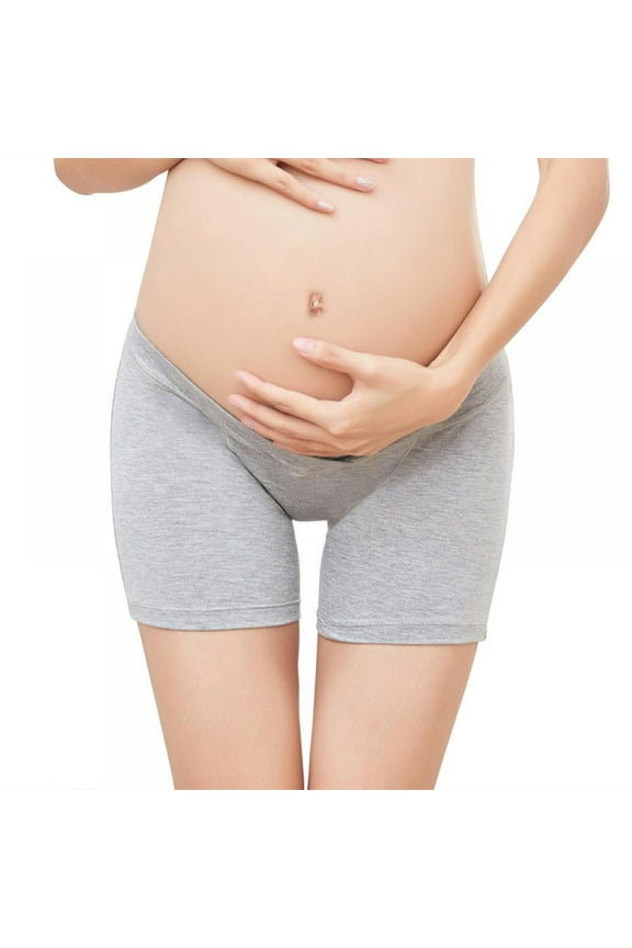 Womens Seamless Maternity Boxer Briefs Low Waist Mid-Thigh Pregnancy Boy Shorts Panties